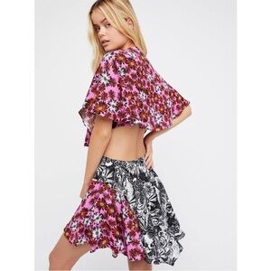 Free People Dark Star Mini Floral Flowy Dress
